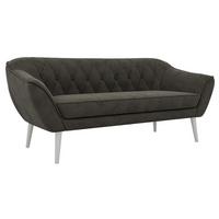 3-SITZER-SOFA PIRS - Dunkelgrau Velvet - Weiße Beine - Dunkelgrau/Weiß, Holzwerkstoff/Textil (180/75/74cm) - MKS