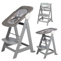 BABYHOCHSTUHL Born Up mit Neugeborenenaufsatz Taupe - Taupe, Holzwerkstoff/Textil (46/94/66.5cm) - Roba