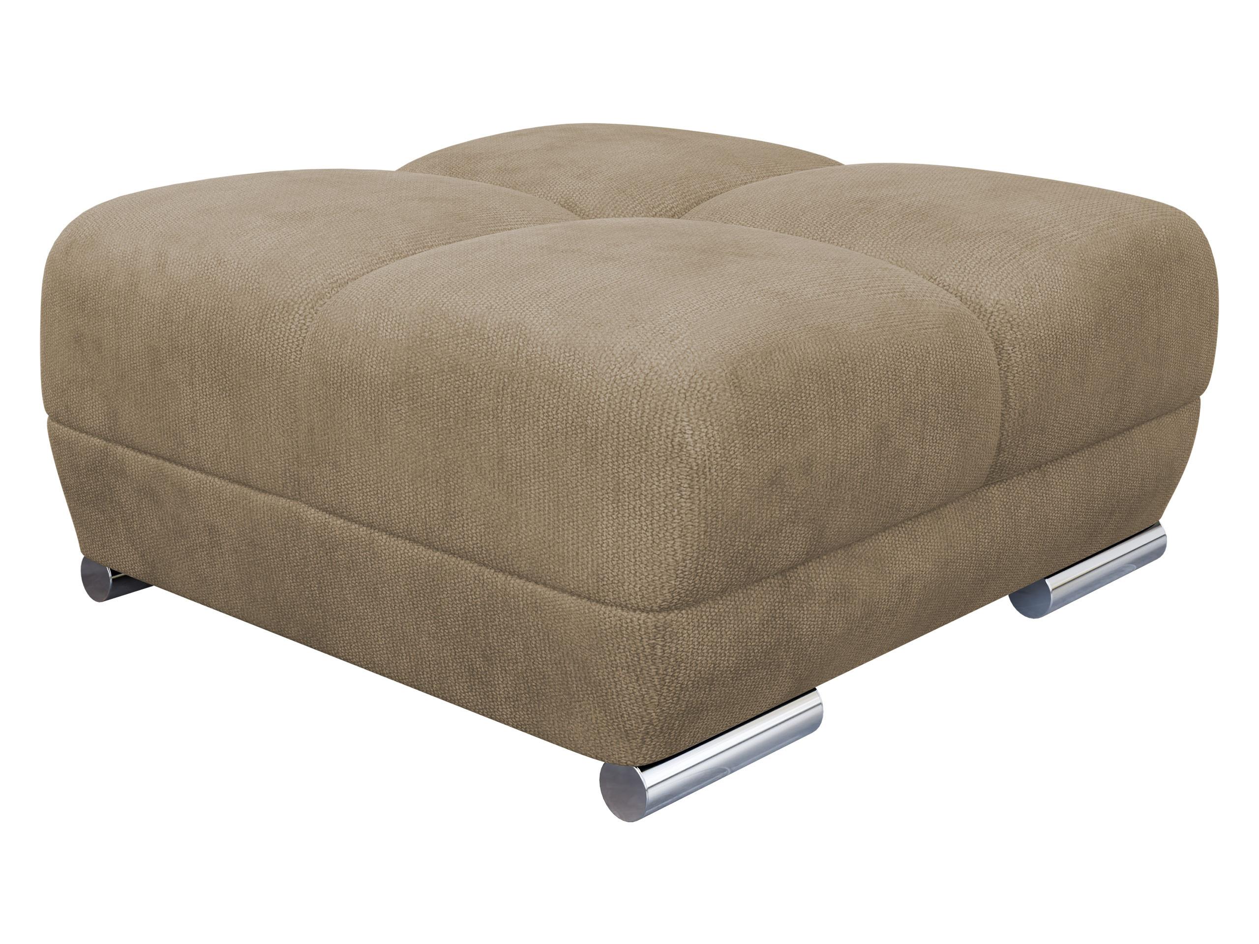 POLSTERHOCKER Logo - Beige/Silberfarben, Holz/Kunststoff (90/45/90cm) - MIRJAN24