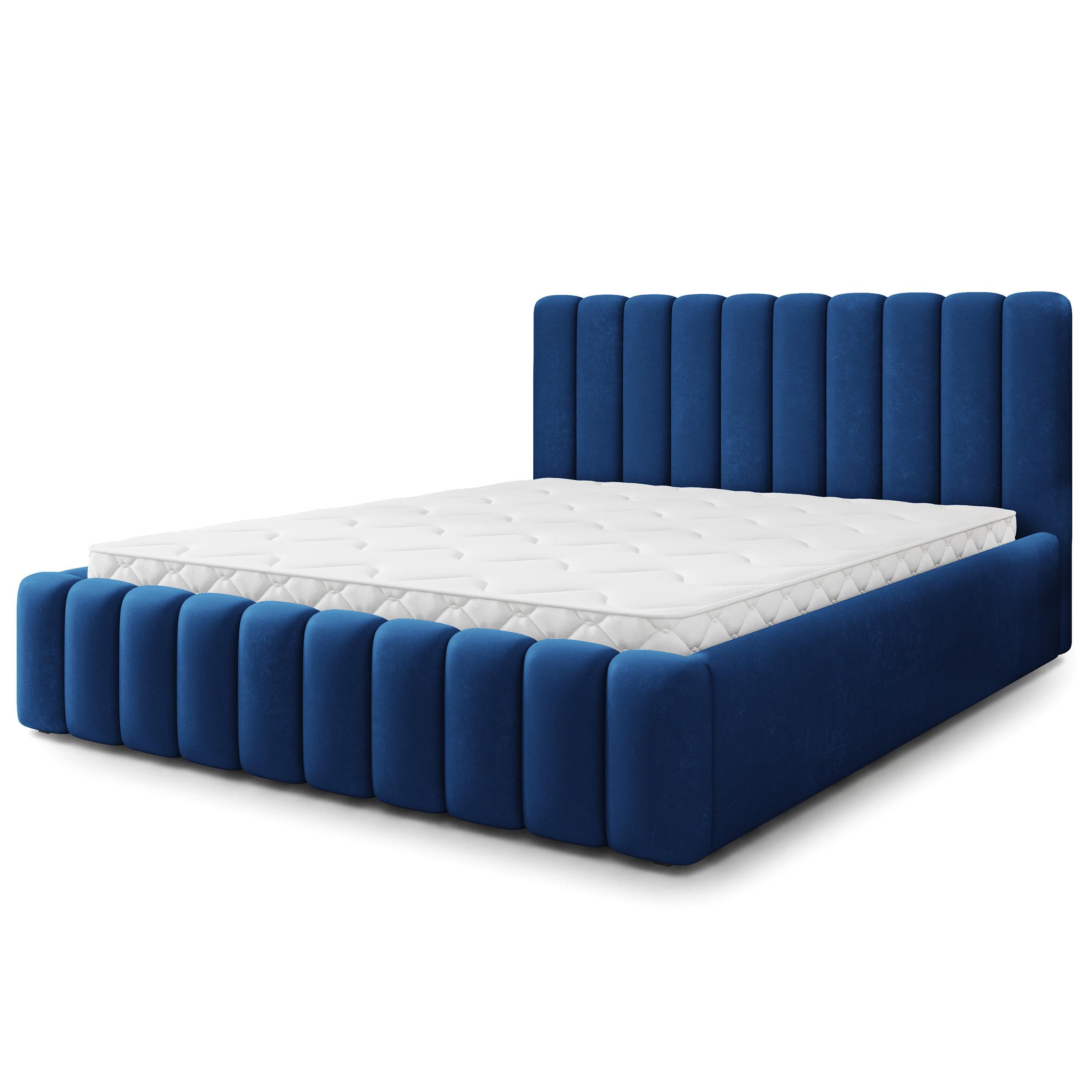 POLSTERBETT DINESE 200x200 cm mit Bettkästen - Blau - Blau, Holz (200/200cm) - MASSENO