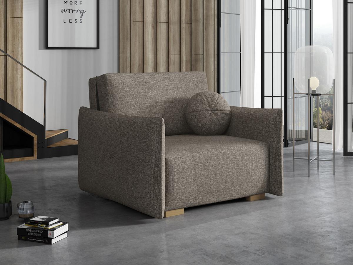 SCHLAFSOFA Viva Glov I - Hellbraun/Naturfarben, Holz/Textil (104/85/98cm) - MIRJAN24