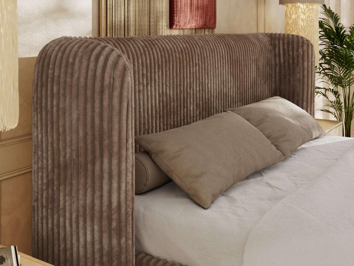 POLSTERBETT EMORA CLASSIC 140/200 - Braun Cord - Multipocket-Matratze - Braun, Textil (140/200cm) - MKS