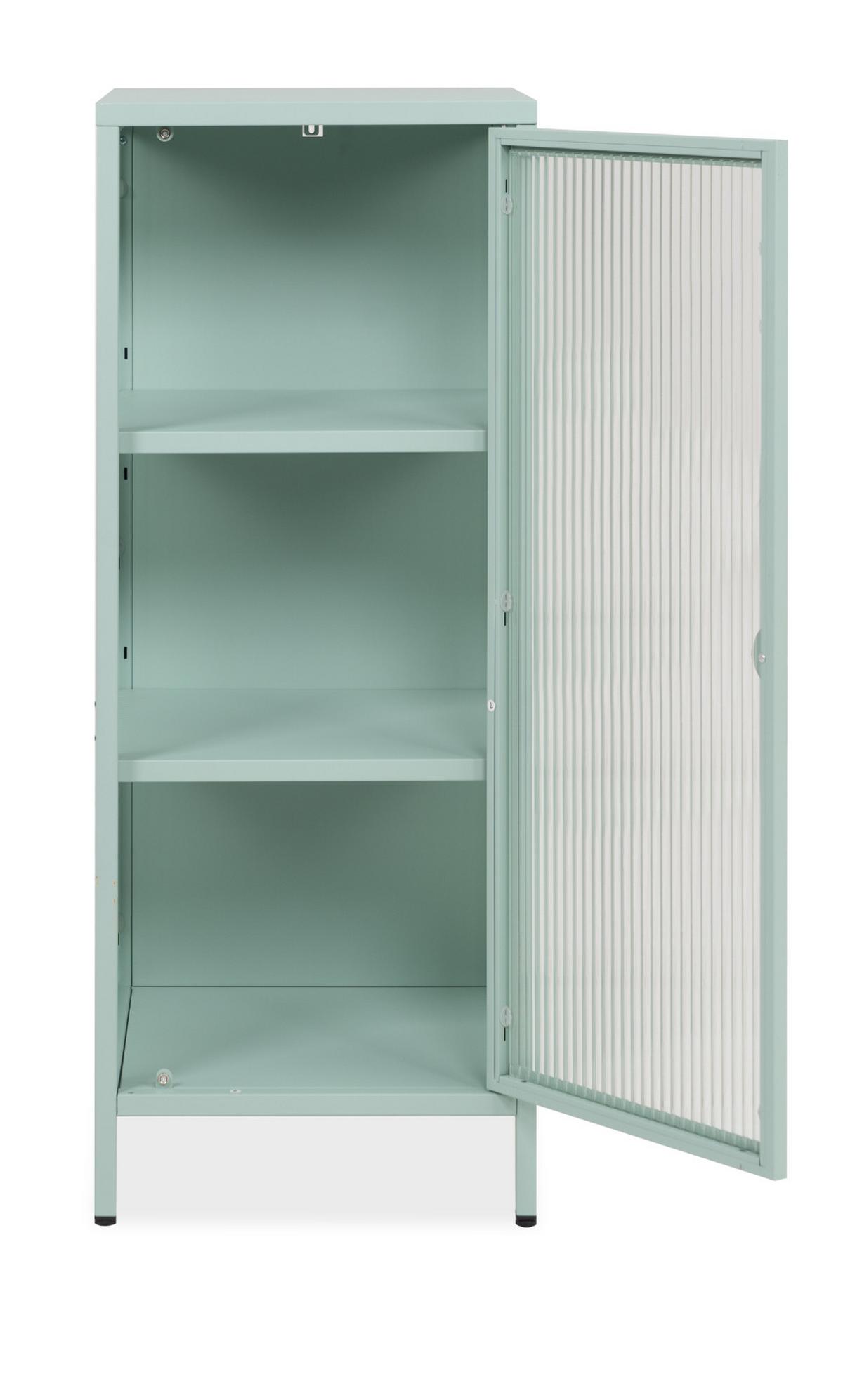 KOMMODE Metall mintgrün 40 cm, Vitrine mit stabilem Metallgestell - Goldfarben/Mintgrün, Metall (40/101.5/40cm) - Furn.Design