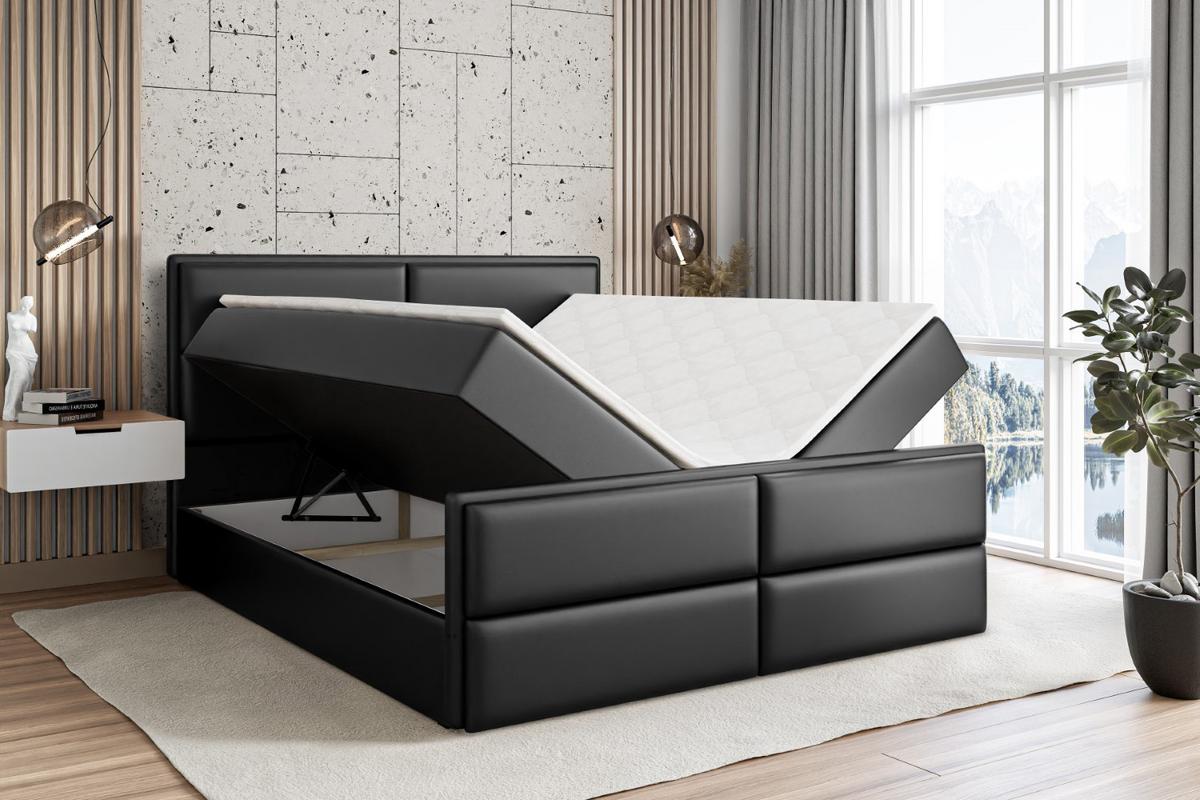 BOXBETT AURA-Z - 180 x 200 - H4 - Schwarz Hochglanz - Schwarz Hochglanz, Holzwerkstoff (180/200cm) - ALTDECOR