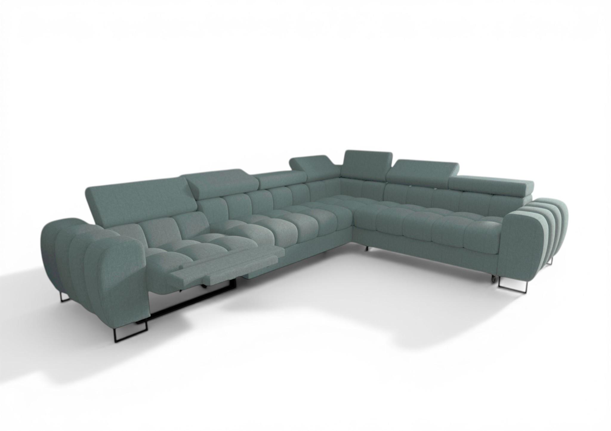 ECKSOFA Bastien Relax - Blau, Holzwerkstoff/Textil (330/260cm) - Fun Möbel