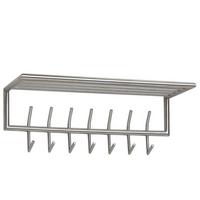 WANDGARDEROBE Metall Silber Modern 74,5x29x30 cm mit Ablage und Hutablage - Silberfarben, Metall (75/29/30cm) - KADIMA DESIGN