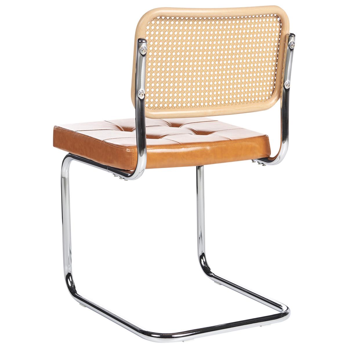 ESSZIMMERSTUHL 2er-Set Braun Ethete - Silberfarben/Braun, Kunststoff (49/83/54cm) - Beliani