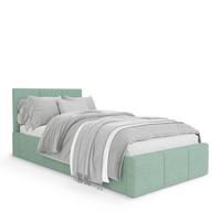 POLSTERBETT für Schlafzimmer Bett mit Stauraum Mint 90x200 - Grün, Holzwerkstoff/Metall (90/200cm) - Muralo