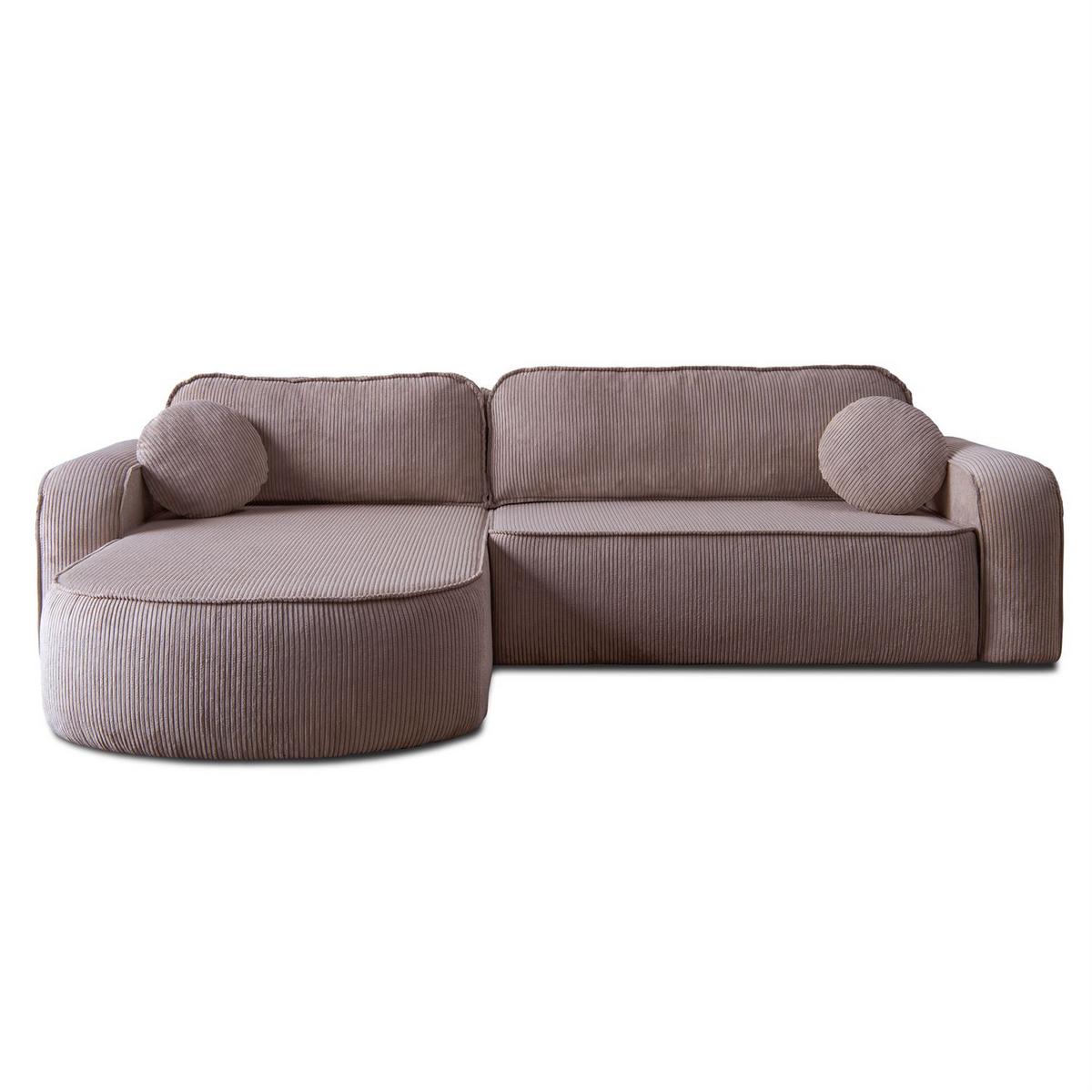 ECKSOFA VENUS mit Schlaffunktion und Bettkasten, Poso 27 - Rosa, Textil (275/178cm) - Lookway
