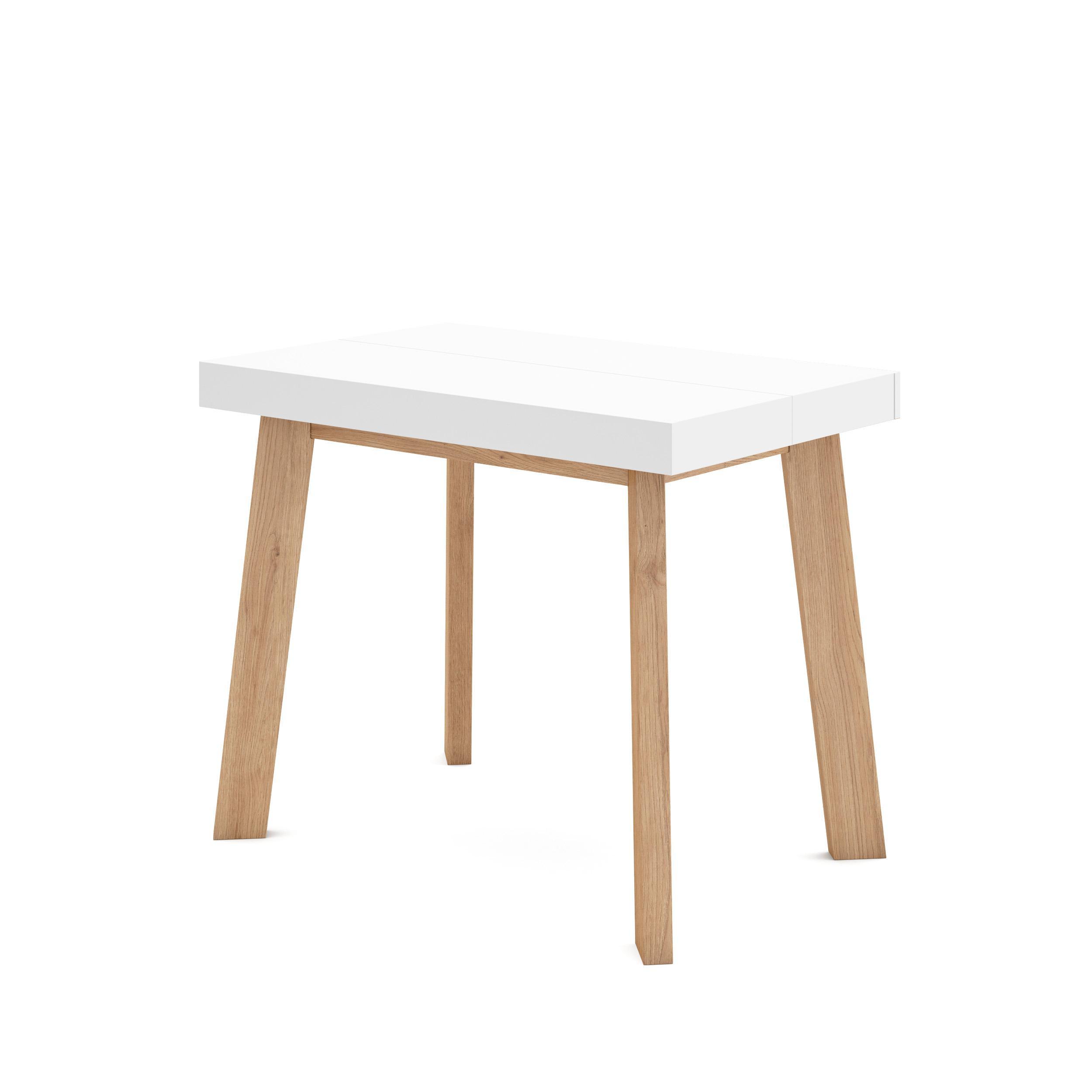 KONSOLENTISCH ausziehbar 58 bis 160cm, für 8 Gäste, weiß, 90/58/73cm - Weiß, Holzwerkstoff (90/160/73cm) - Skraut Home