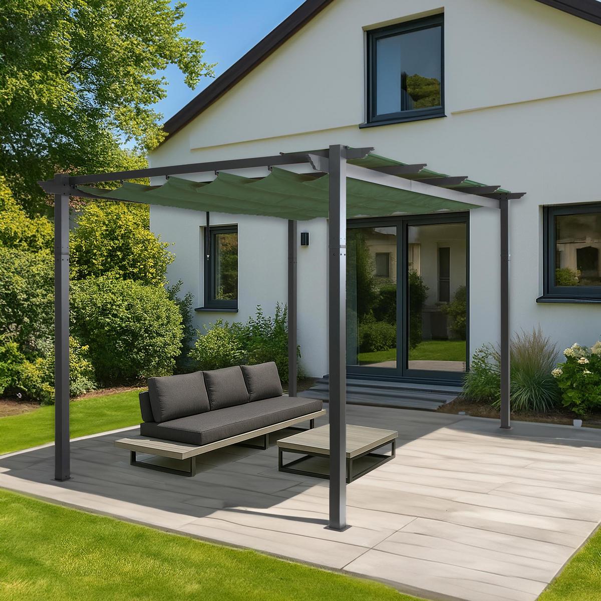 PERGOLA Grün - Grün, Metall (400/240/300cm) - MCW