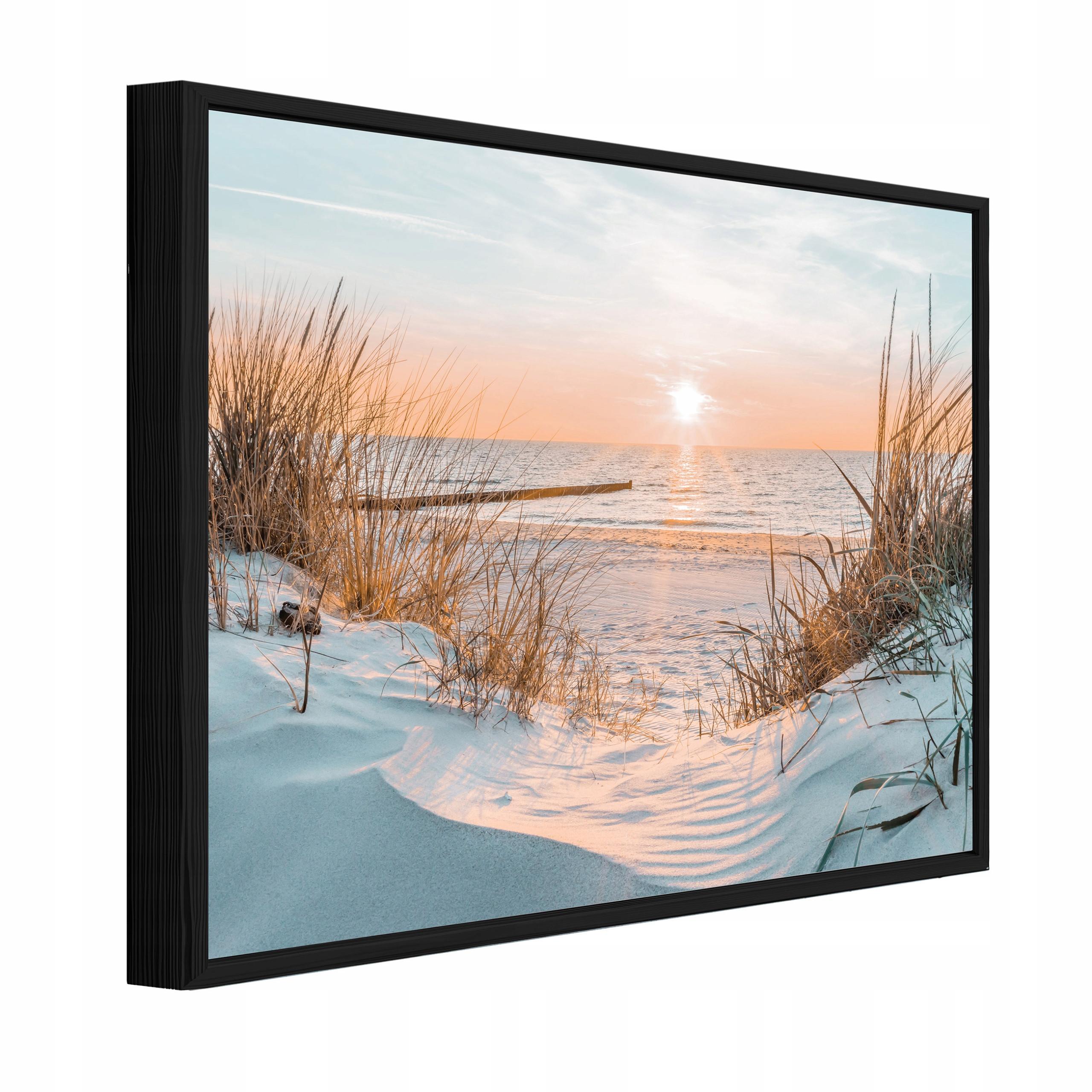 BILDER mit Rahmen Strand Meer Beige 100x70 cm - Multicolor, Holzwerkstoff (100/70cm) - Wallarena