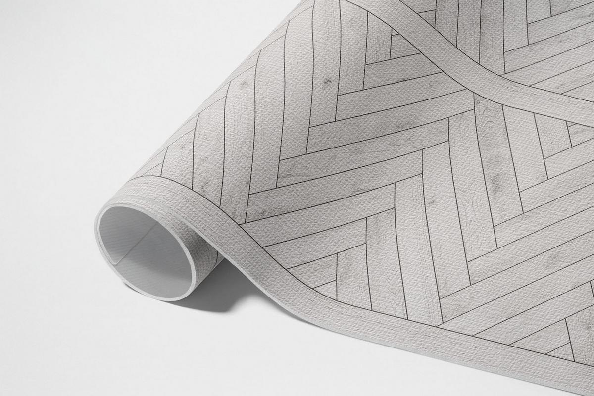 TEPPICH 60x90 cm Fischgrät Holzoptik - Zinkfarben, Kunststoff (60/90cm) - Wallfluent