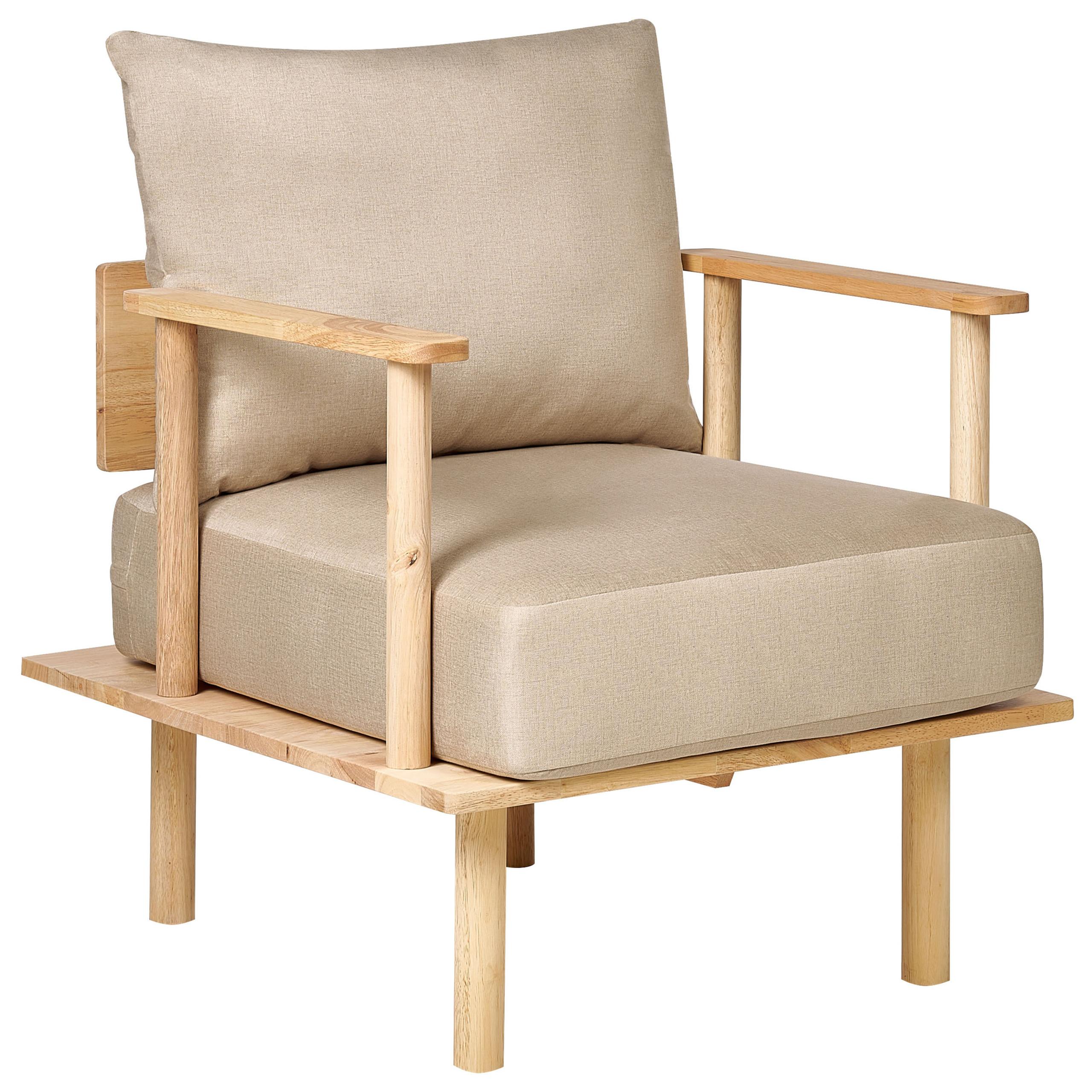 SESSEL Sandbeige Asker - Sandfarben/Braun, Textil (70/87/74cm) - Beliani