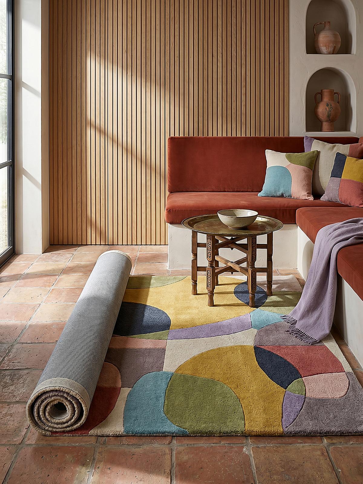 WOLLTEPPICH AIRE, abstrakt, aus Wolle, Bunt, 60 x 230 cm - Multicolor, Textil (230/60cm) - KADIMA DESIGN