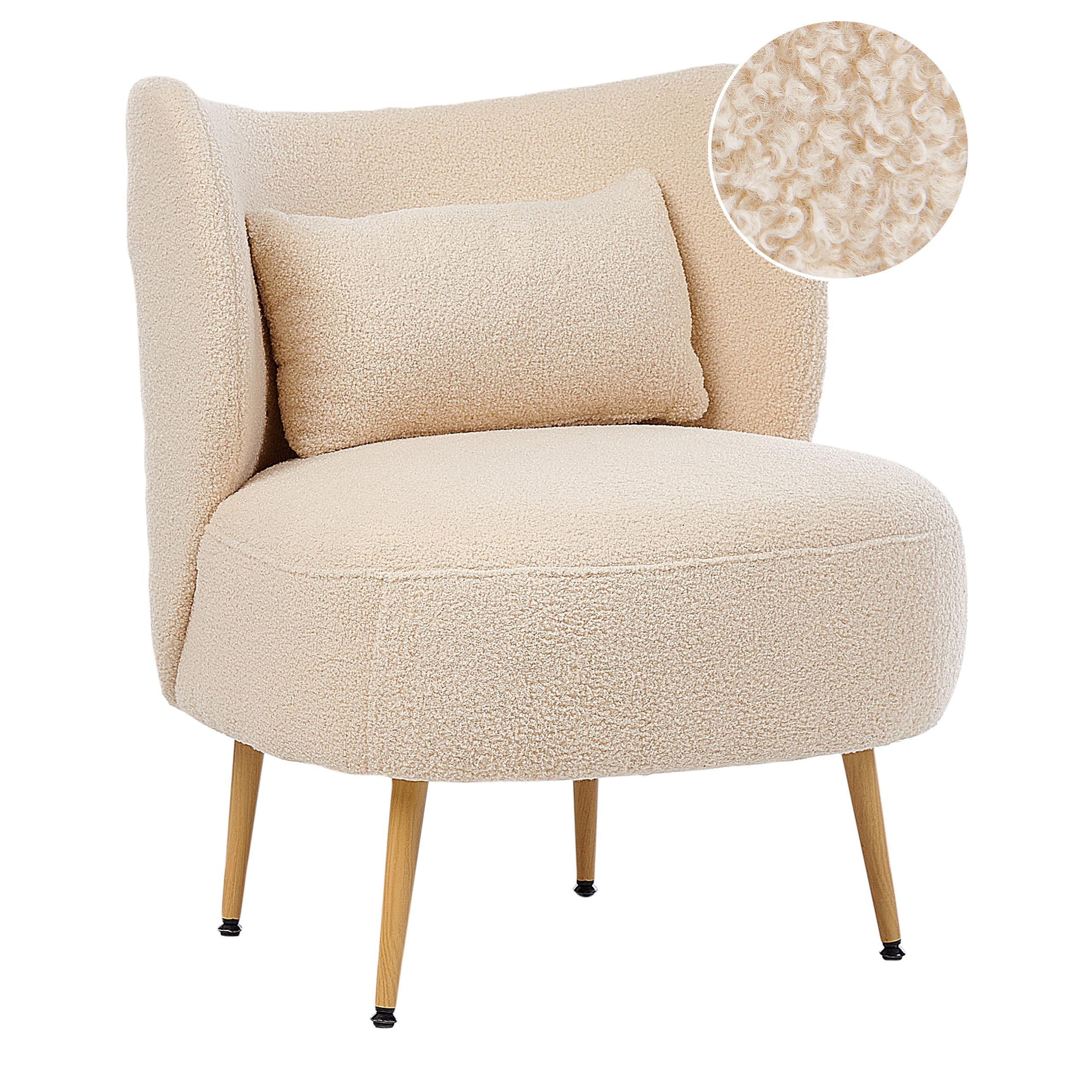 SESSEL Beige Otsby II - Beige/Braun, Textil (60/76/55cm) - Beliani