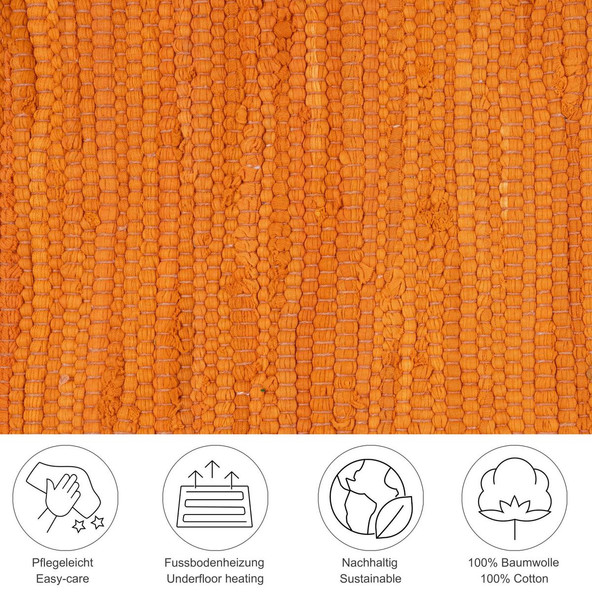 FLECKERLTEPPICH Chindi 40x60 cm - Terracotta, Textil (40/60cm) - Rug and Roll