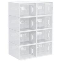 DIY Schuhbox Aufbewahrungsbox mit 8 Fächern 8er Pack Schuhkartons Transparent - Transparent, Kunststoff (25/19/35cm) - HOMCOM