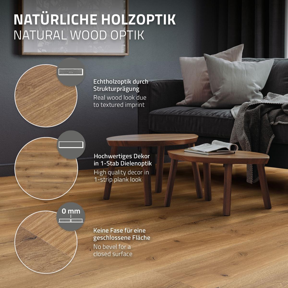 VINYLBODEN Klick 6,16m²/28 Dielen PVC Bodenbelag Eiche Rustikal Holzoptik - Wildeiche, Kunststoff (122/18/0.42cm) - ML-DESIGN