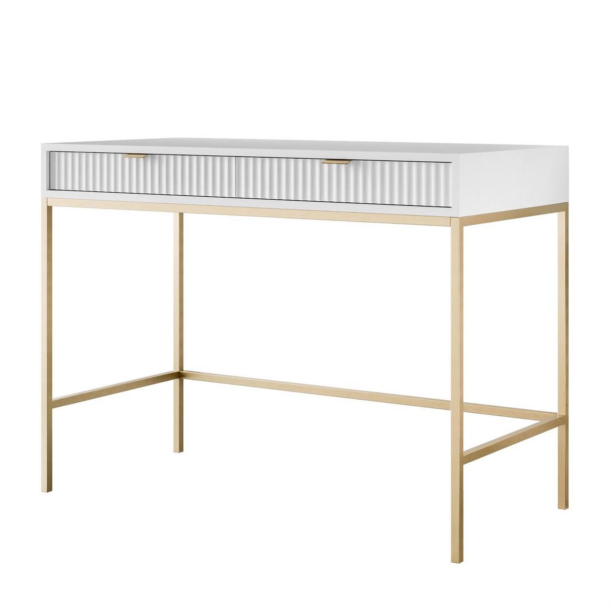 KONSOLENTISCH CORTADO GOLD T104 WEISS - Weiß, Holzwerkstoff (50/104/78cm) - Lookway