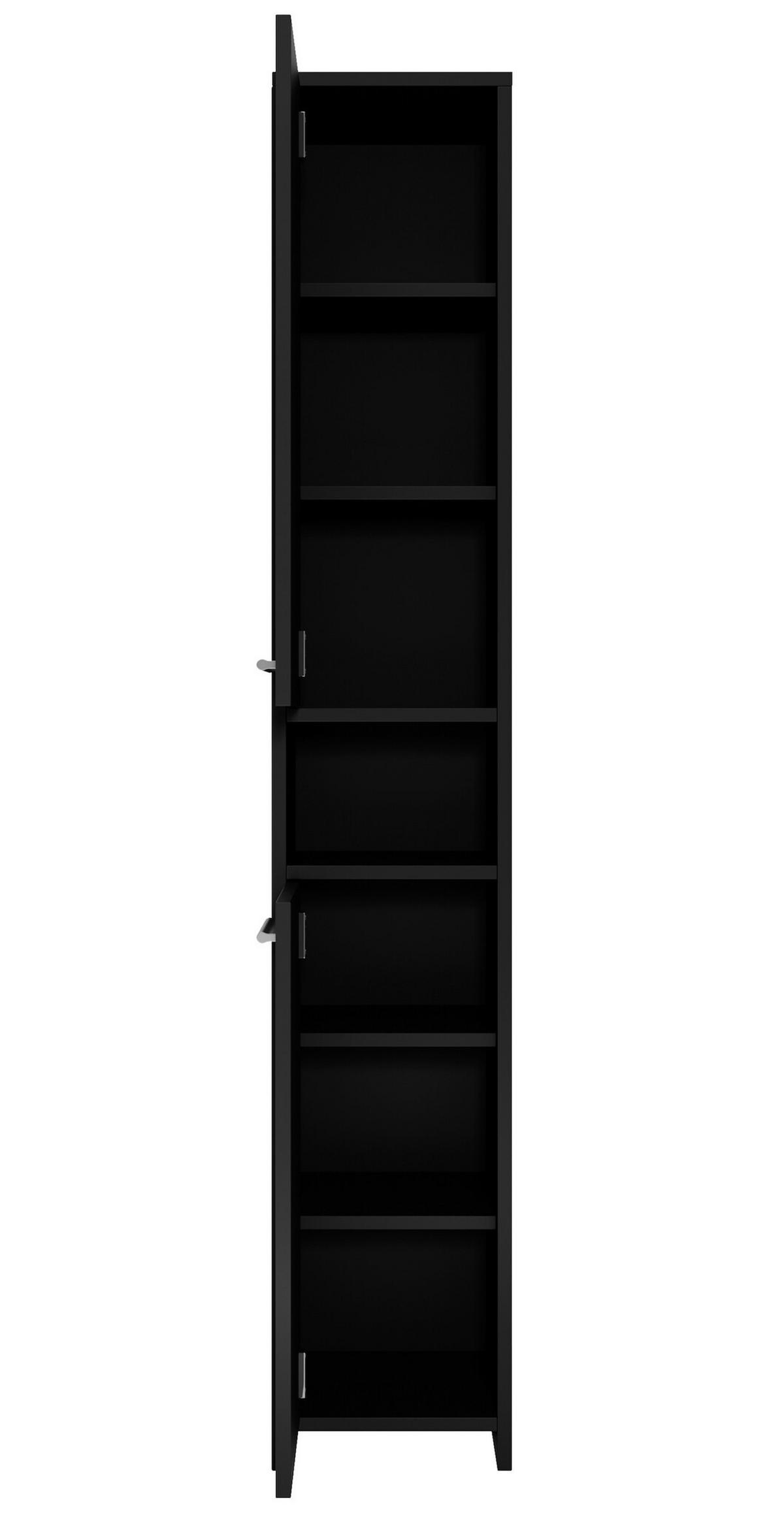 BADEZIMMERSCHRANK Nemo mit 2 Türen Schwarz - 32 x 29 x 190 cm - Schwarz, Holz (32/190/29cm) - Badplaats