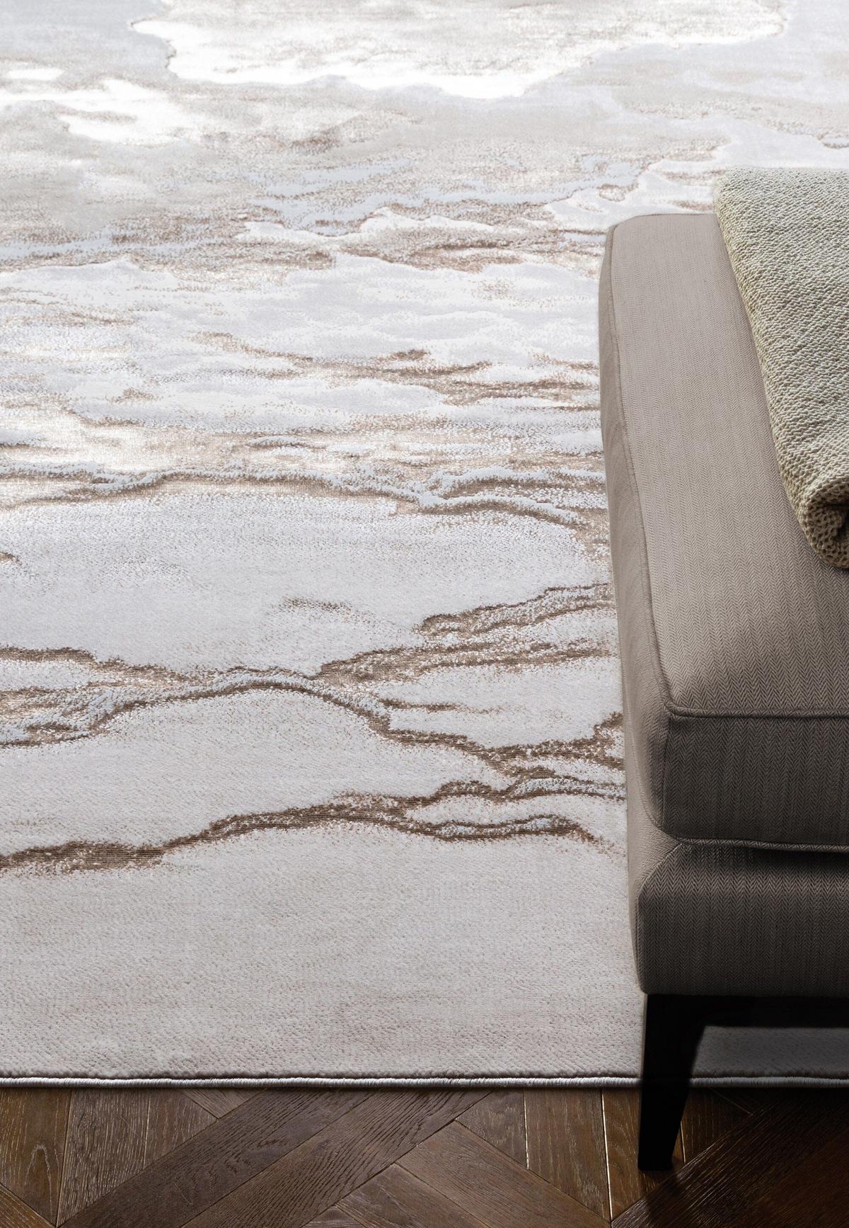TEPPICH SARNTAL, abstrakt, Florhöhe 8 mm, Gold, 120 x 170 cm - Goldfarben, Textil (120/170cm) - KADIMA DESIGN