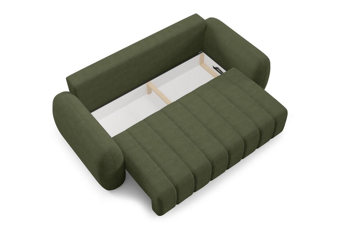 SCHLAFSOFA Caria - Grün, Holzwerkstoff/Textil (266/95/110cm) - Fun Möbel