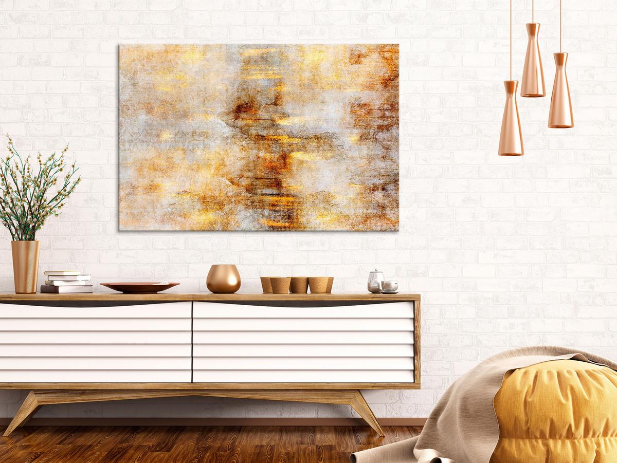 KUNSTDRUCK Gold 60/40 cm - Goldfarben/Grau, Textil (60/40cm) - KUNSTLOFT