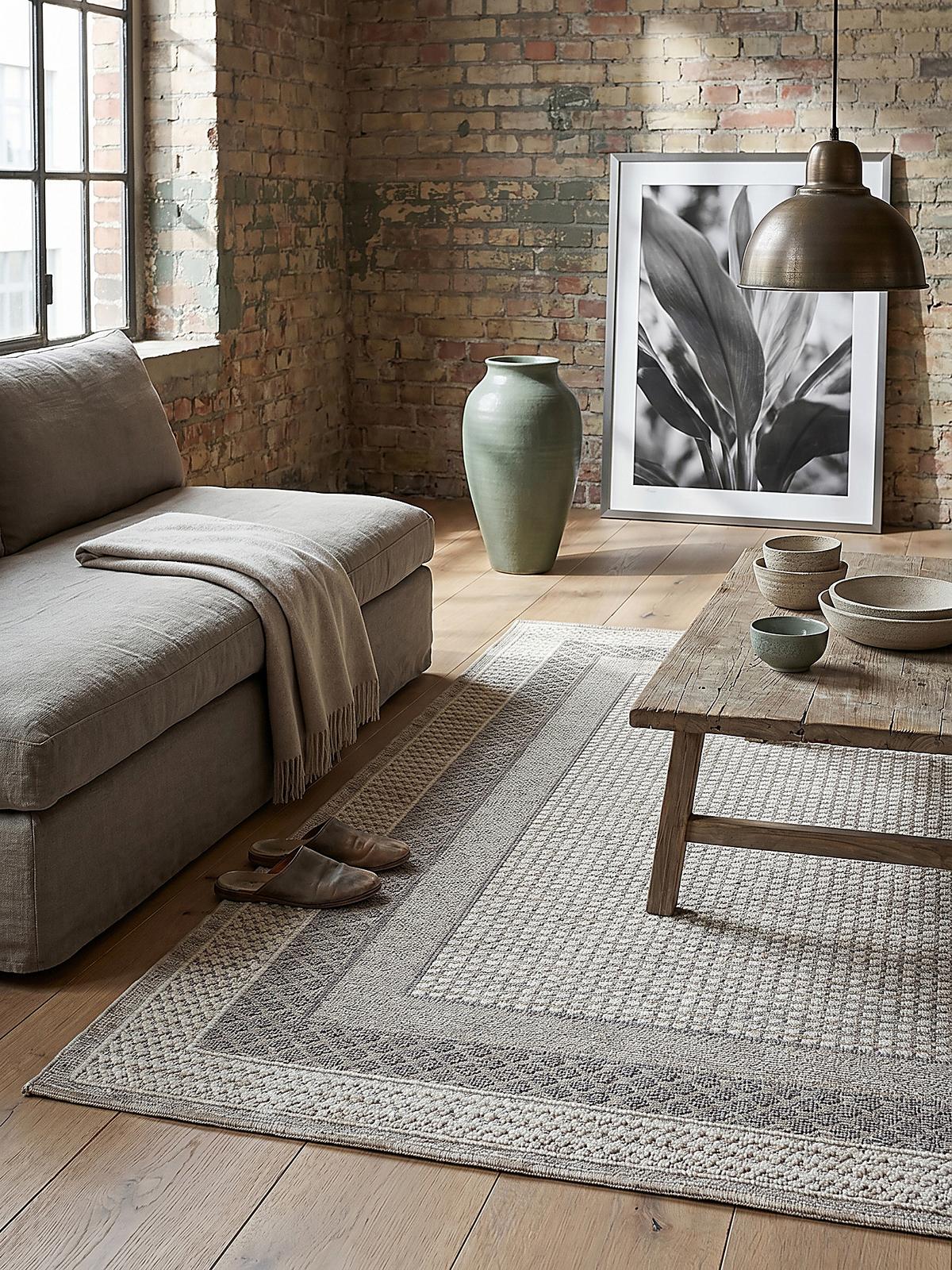KURZFLORTEPPICH Waschbar NORA, mit Bordüre, Grau, 200 x 310 cm - Grau, Textil (310/200cm) - KADIMA DESIGN