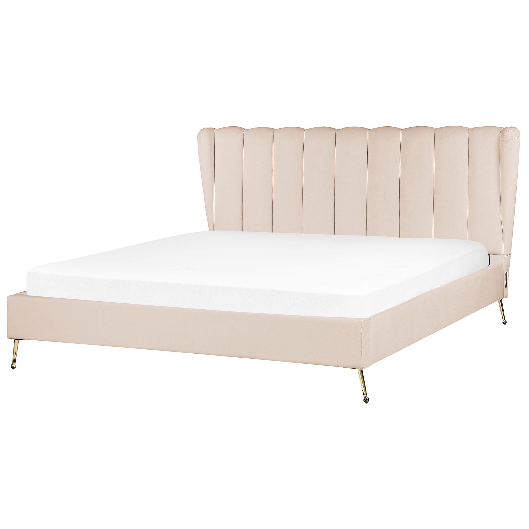 POLSTERBETT 180/200cm Beige Miribel - Beige, Textil (180/200cm) - Beliani