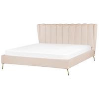 POLSTERBETT 180/200cm Beige Miribel - Beige, Textil (180/200cm) - Beliani