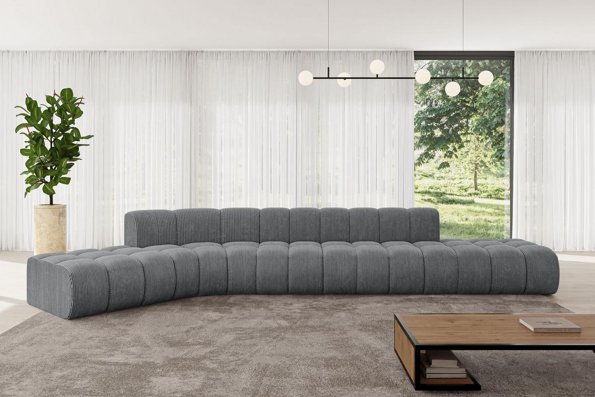 ECKSOFA modulares Sofa Solven-L2 - 471x174x70 cm Dunkelgrau - Dunkelgrau, Holzwerkstoff/Textil (471/174cm) - ALTDECOR