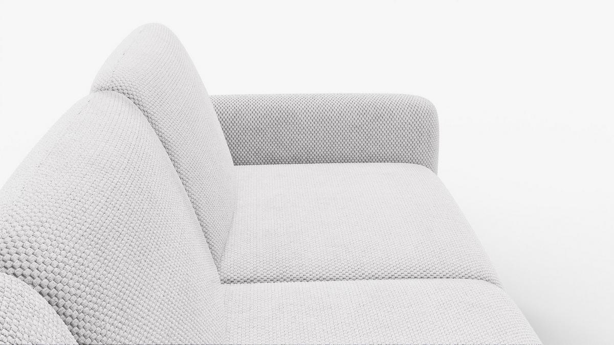 ECKSOFA FEBE 5-Sitzer links, creme - Creme/Schwarz, Holz/Textil (271/190cm) - Wozimo