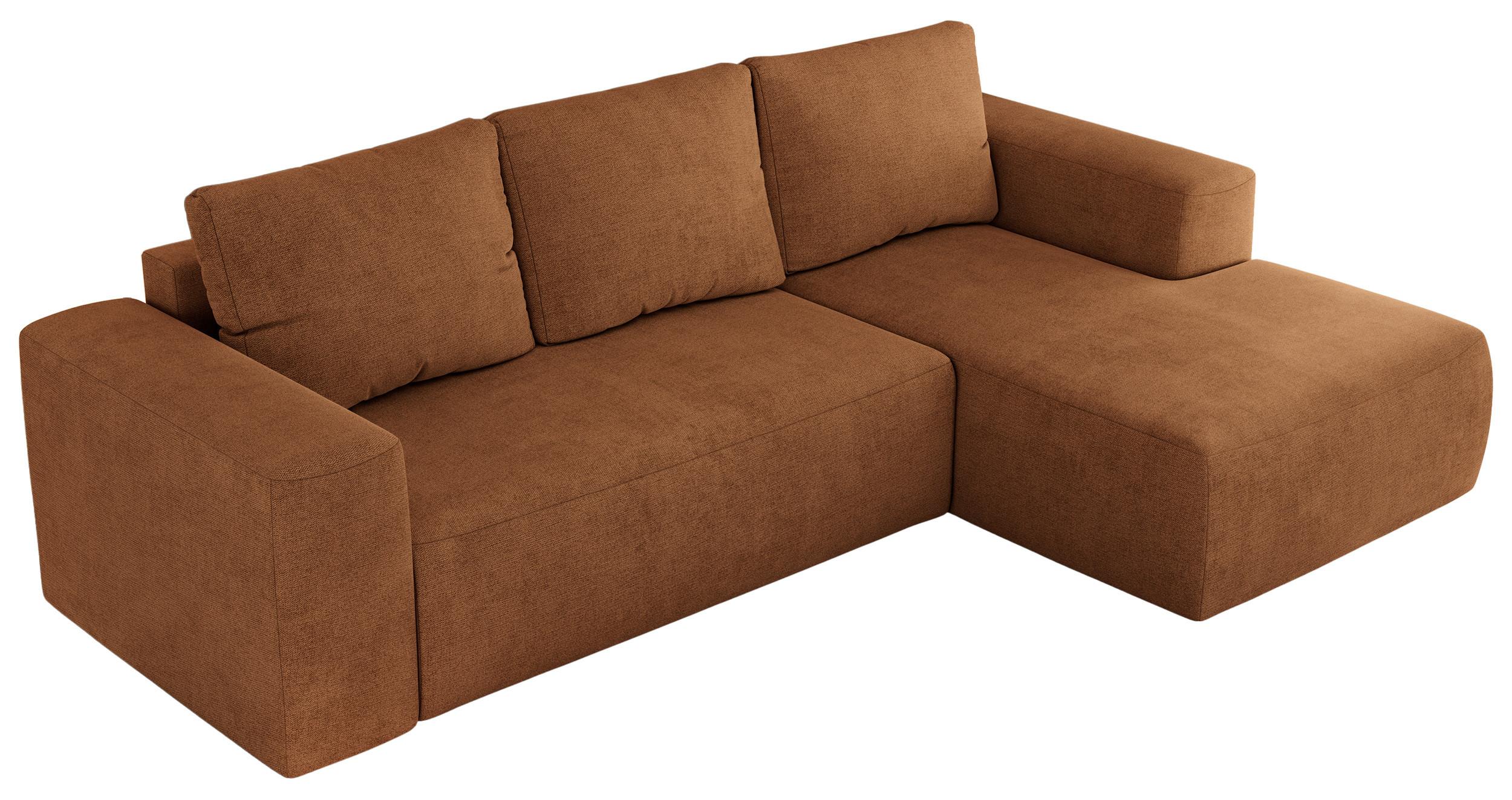 ECKSOFA TRENTINO L Orange Stukture - Rechts - Schwarz/Orange, Kunststoff/Textil (164/266cm) - MKS