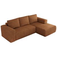 ECKSOFA TRENTINO L Orange Stukture - Rechts - Schwarz/Orange, Kunststoff/Textil (164/266cm) - MKS