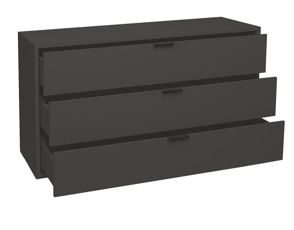 KOMMODE Erna 119x45x67 Anthrazit matt Lack - Anthrazit, Holzwerkstoff (119/67/45cm) - 58aufmkessel