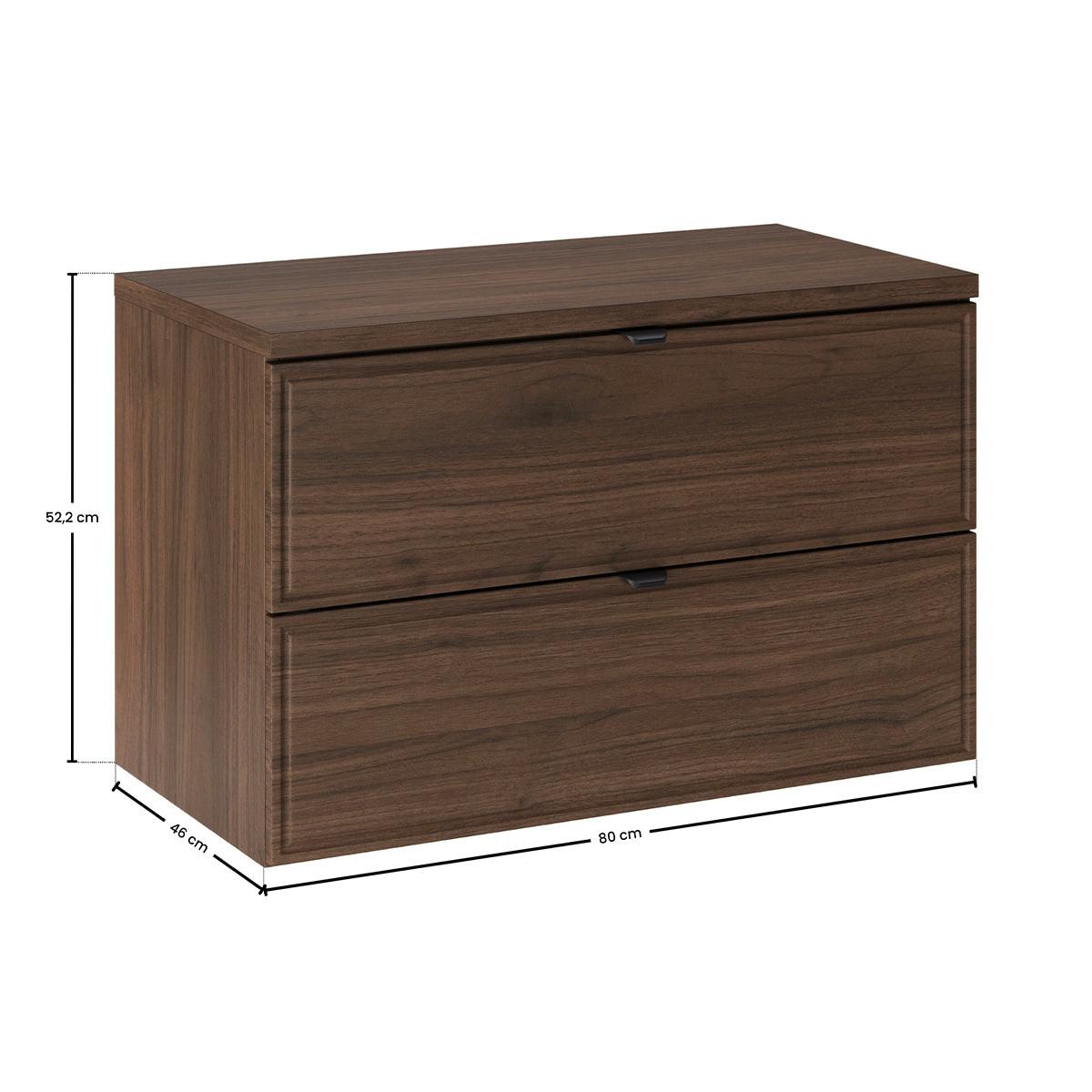 WASCHTISCHUNTERSCHRANK 80cm Elias Dunkles Holz - Braun, Holzwerkstoff (80/52.2/46cm) - Petits-meubles