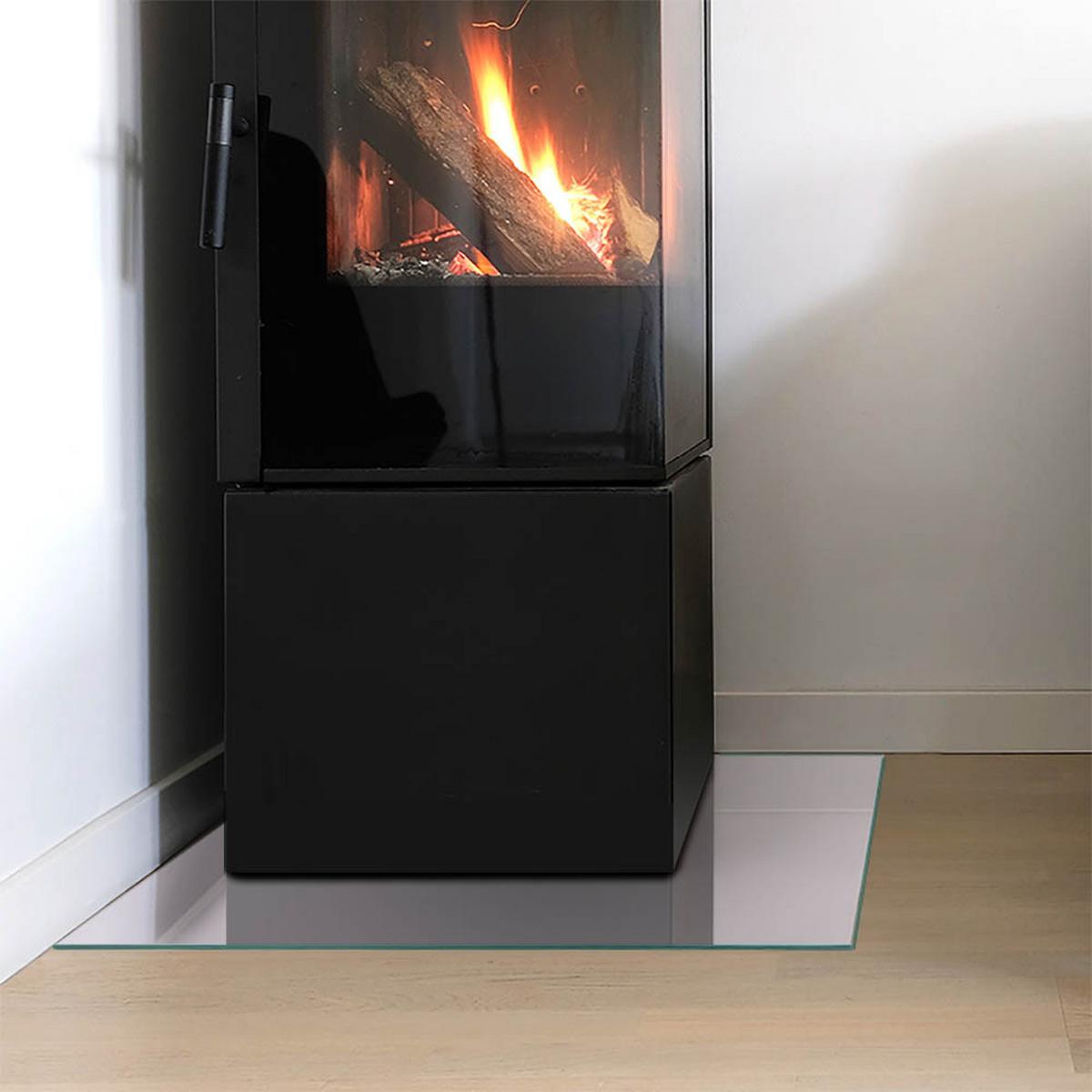 GLASPLATTE für Kamin 50x50 cm - Lila, Glas (50/50/0.4cm) - TULUP