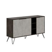 SIDEBOARD 3 Nischen und 3 Türen L142 cm - Clara - Alteiche, Holzwerkstoff (35.6/83/15cm) - Calicosy