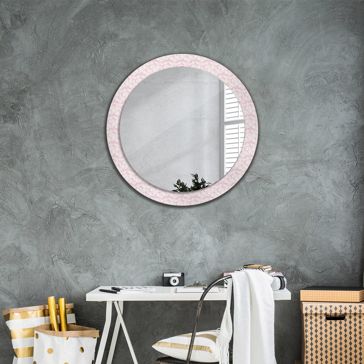 SPIEGEL Rund Ø 80 cm mit Aufdruck - Pink, Glas (80/80/0.4cm) - Wallfluent