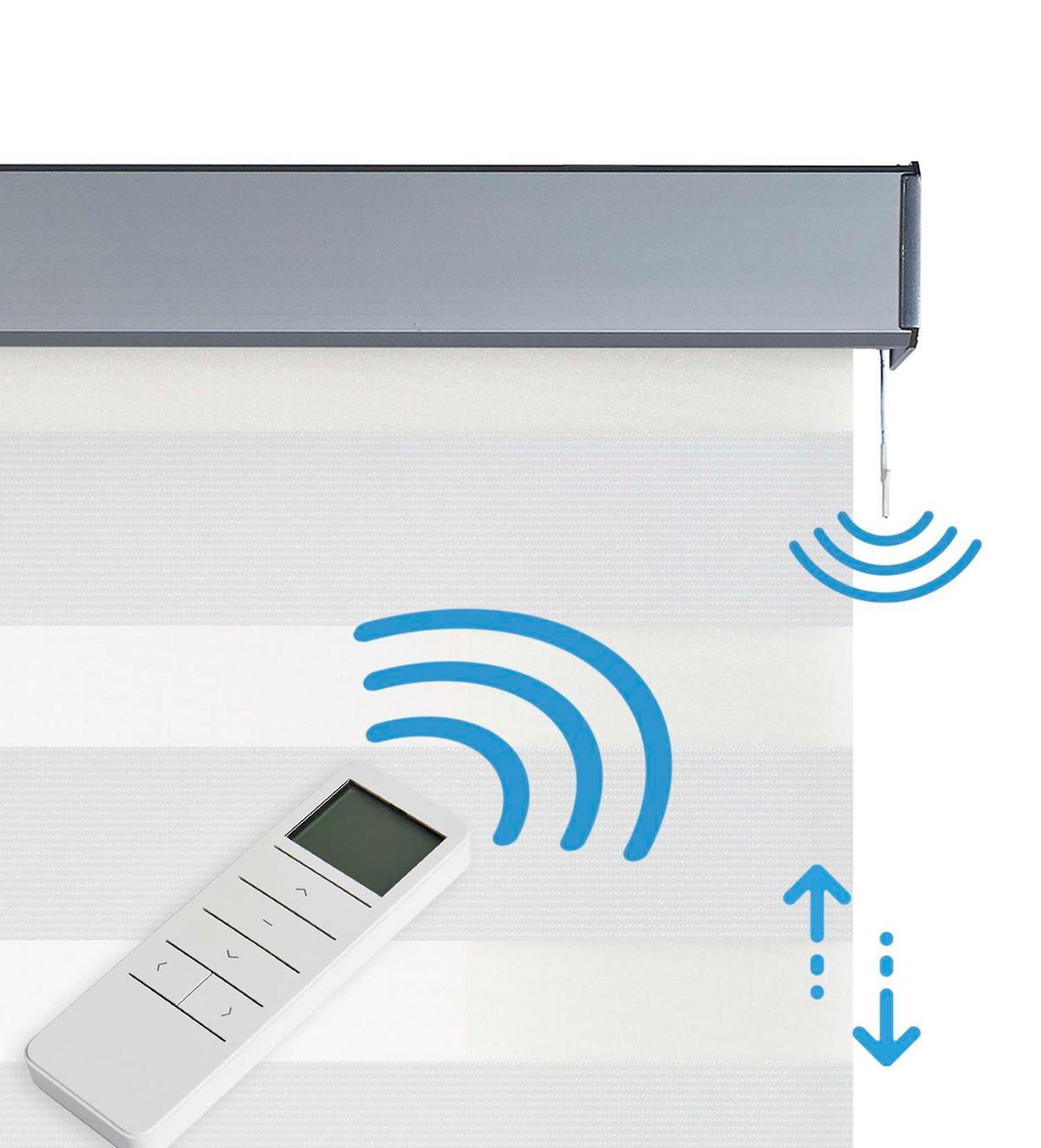 DOPPELROLLO MotorisiertesWeiß 200x250 cm - Weiß, Kunststoff (200/250cm) - STORESDECO