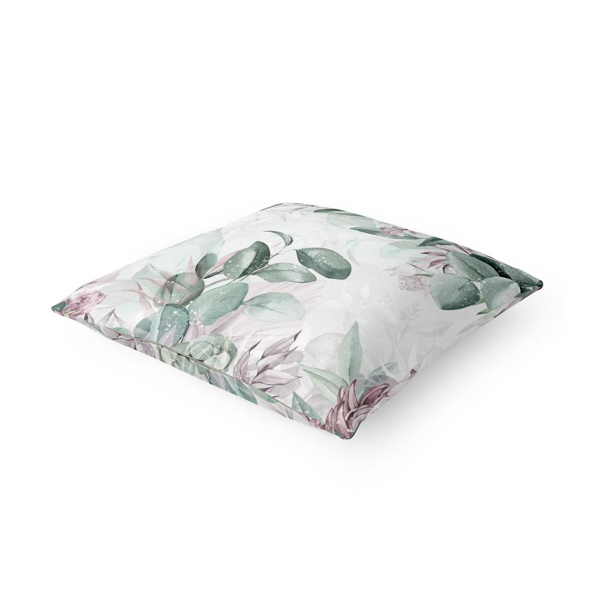 KISSENBEZUG Botanik in Pastell Grün & Rosa 40/40 cm - Grün, Textil (40/40cm) - Bilderwelten