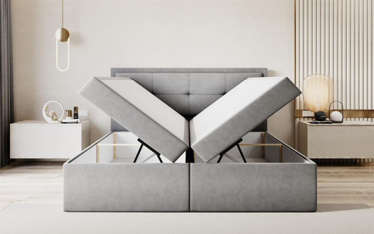 BOXBETT Degna - Bordeaux, Holzwerkstoff/Textil (180/200cm) - Fun Möbel