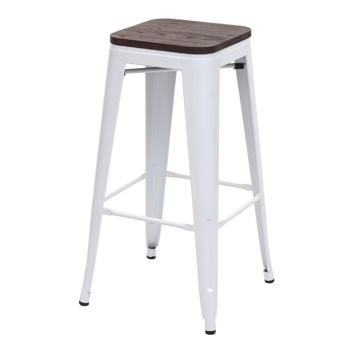BARHOCKER METALL Weiß - Weiß, Holz (42/76/42cm) - MCW