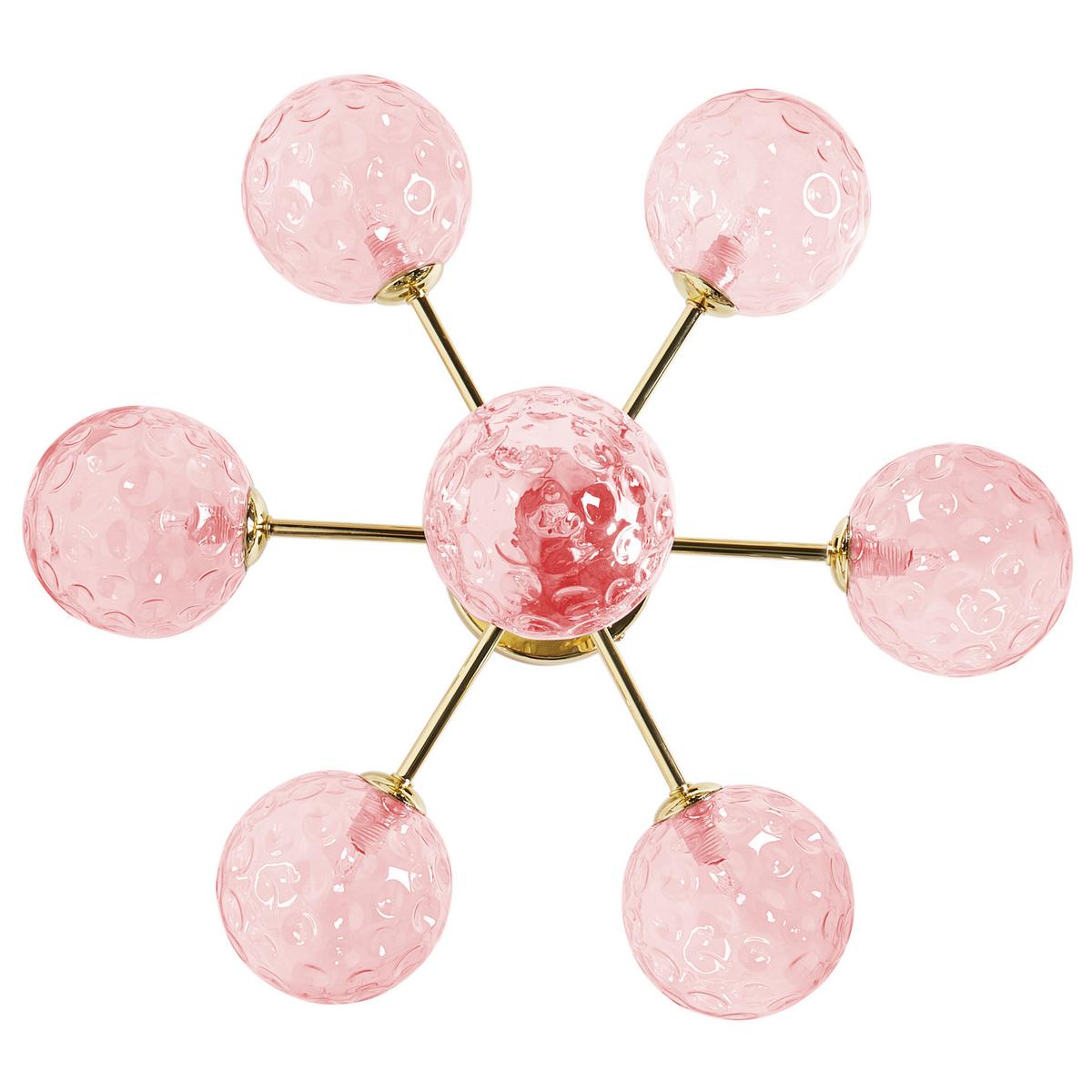 DECKENLAMPE Glas Rosa Anadyr - Dunkelbraun, Glas (52/52/28cm) - Beliani