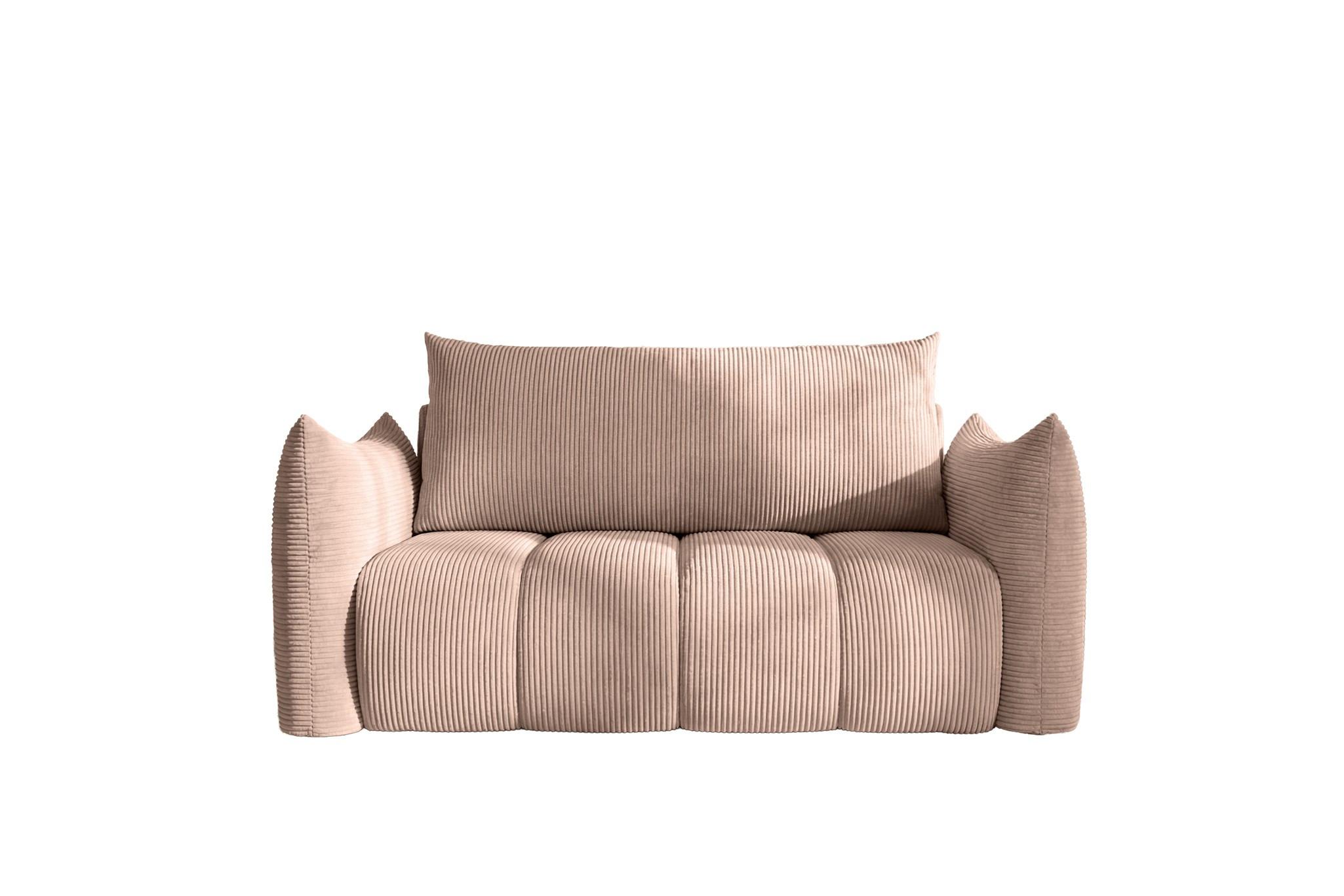 SOFA 2er-sitzer Ontario Mit Liegefunktion - Hellrosa, Holzwerkstoff/Textil (162/86/101cm) - Fun Möbel
