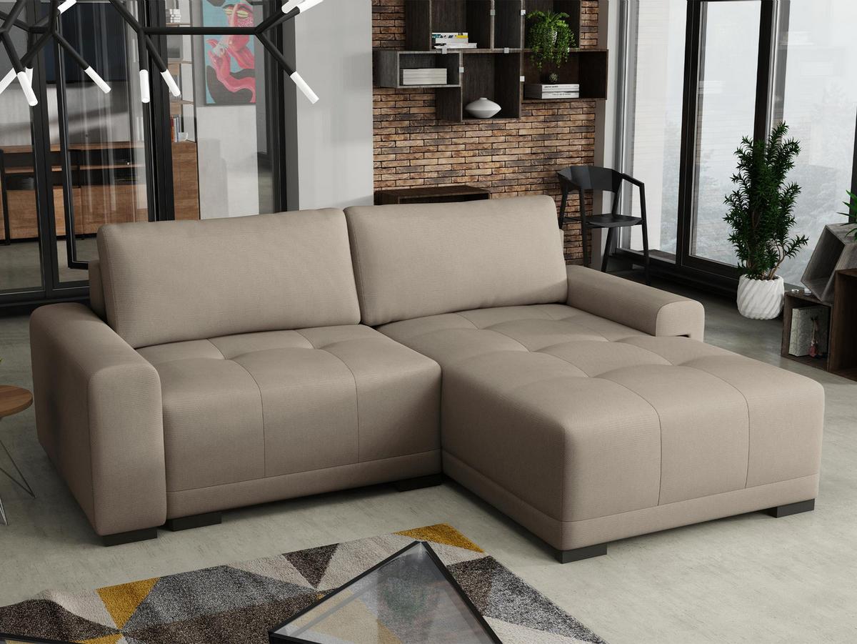 ECKSOFA Milton - Hellbraun/Schwarz, Holz/Textil (237/180cm) - MIRJAN24