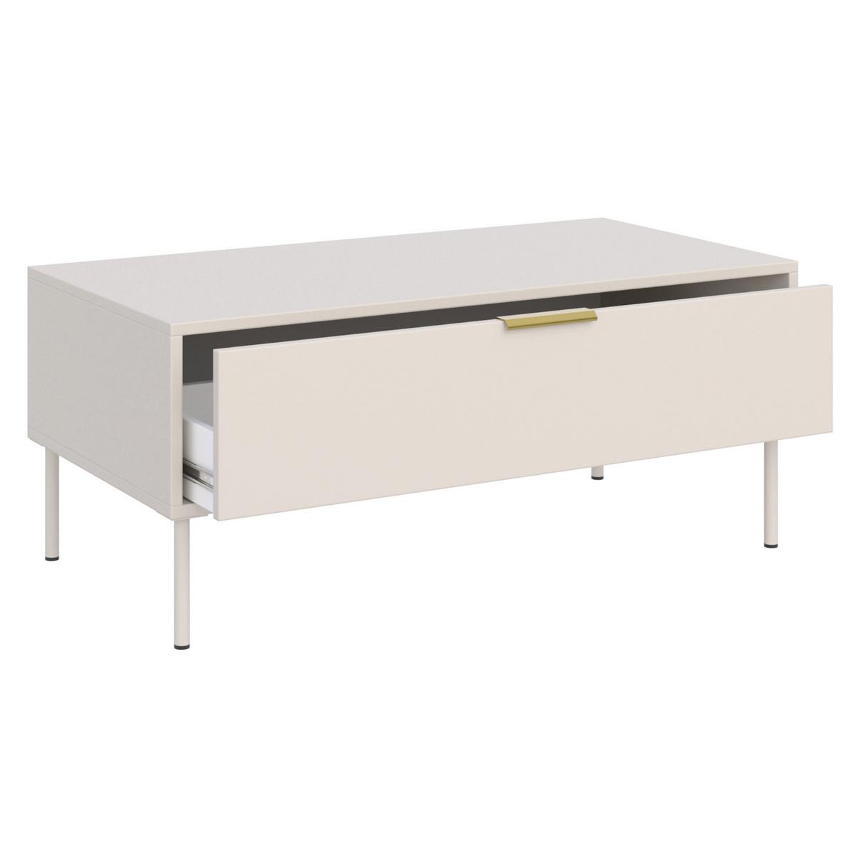 COUCHTISCH VENA kaschmir 100/50 cm - Taupe/Beige, Holzwerkstoff/Metall (50/100/44cm) - Selsey