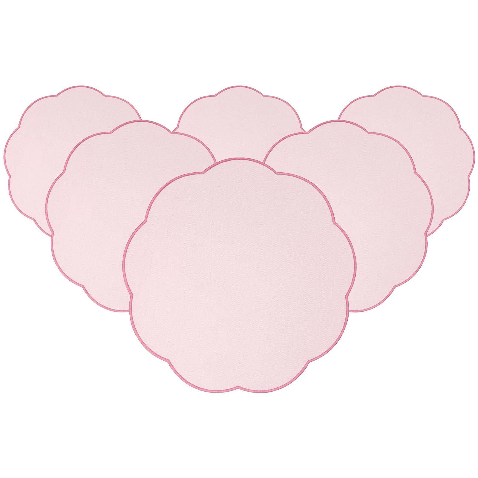 PLATZSETS Fleur Accessoires rosa ø 40 cm 6er Set - Rosa, Textil (40cm) - Villeroy & Boch