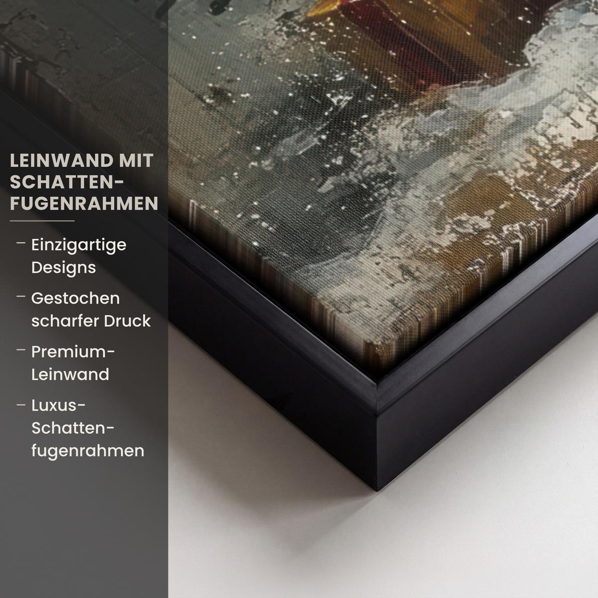 LEINWAND Bilder mit Rahmen - Weihnachtsbaum - Vintage - Weihnachten - Geschenk - 40x60 - Rostfarben, Textil (40/60cm) - MuchoWow
